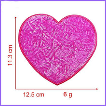 Load image into Gallery viewer, Red Sequin Love Heart Applique Patch