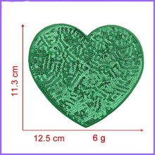 Load image into Gallery viewer, Red Sequin Love Heart Applique Patch