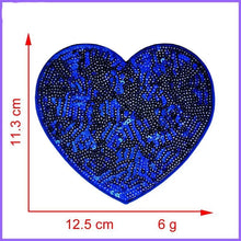 Load image into Gallery viewer, Red Sequin Love Heart Applique Patch