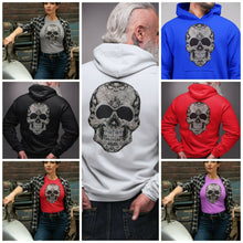 Load image into Gallery viewer, Skull Hoodie with Black & Silver Rhinestones