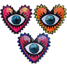 Load image into Gallery viewer, Tote with Sequin Evil Eye 12 or 5 oz Shopping Bag