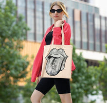 Load image into Gallery viewer, Tote with Sequin Tongue 12 or 5 oz Shopping Bag
