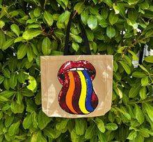 Load image into Gallery viewer, Tote with Sequin Tongue 12 or 5 oz Shopping Bag
