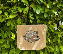 Load image into Gallery viewer, Tote with Large Robotic Dinosaur 12 or 5 oz Shopping Bag