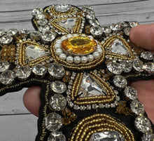 Load image into Gallery viewer, Cross Embellished with Rhinestones and Crystals Applique Patch
