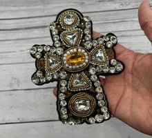Load image into Gallery viewer, Cross Embellished with Rhinestones and Crystals Applique Patch