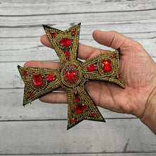 Load image into Gallery viewer, Cross Embellished with Rhinestones and Crystals Applique Patch