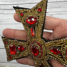 Load image into Gallery viewer, Cross Embellished with Rhinestones and Crystals Applique Patch