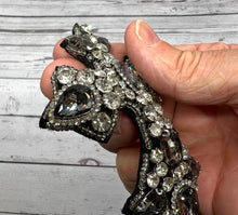 Load image into Gallery viewer, Rhinestone Grey & Silver Cross Crystal Embellished Applique