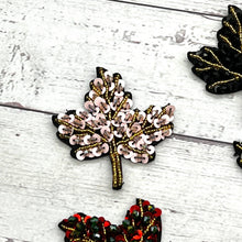 Load image into Gallery viewer, Sequin and Beads Embroidered Leaf Applique Patch