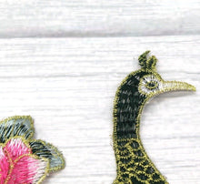 Load image into Gallery viewer, Large Bright  Embroidered and Lace Peacock Applique  Patch