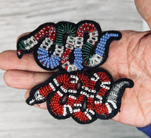 Load image into Gallery viewer, Embroidered and Beaded  Snake Iron on Applique Patch
