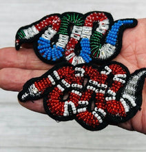 Load image into Gallery viewer, Embroidered and Beaded  Snake Iron on Applique Patch