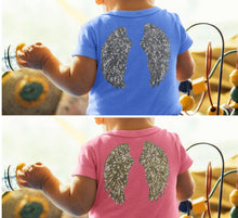 Load image into Gallery viewer, 1 Pair of small sequin angel wings patch 7" x 3'