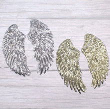 Load image into Gallery viewer, 1 Pair of small sequin angel wings patch 7" x 3'