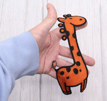 Load image into Gallery viewer, Orange Embroidered Giraffe Children's Patch