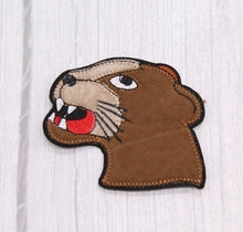 Load image into Gallery viewer, Embroidered Brown Panther Head Applique  Patch