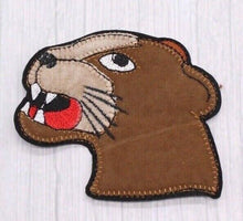 Load image into Gallery viewer, Embroidered Brown Panther Head Applique  Patch