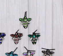 Load image into Gallery viewer, Handmade 3d Crystal Sequin Embellished Bee Patch Applique