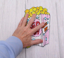 Load image into Gallery viewer, Large Sequin Popcorn Bucket Applique Patch