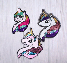 Load image into Gallery viewer, Sequin Brush Reversible Sequin Unicorn Applique Patch