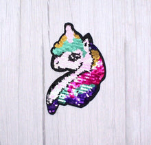Load image into Gallery viewer, Sequin Brush Reversible Sequin Unicorn Applique Patch