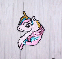 Load image into Gallery viewer, Sequin Brush Reversible Sequin Unicorn Applique Patch