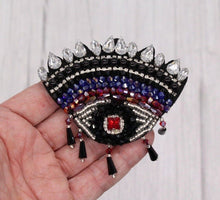 Load image into Gallery viewer, Evil Eye  Crystal Embellished  with Dangle Appliqué Patch