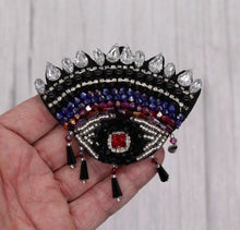 Load image into Gallery viewer, Evil Eye  Crystal Embellished  with Dangle Appliqué Patch
