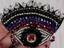 Load image into Gallery viewer, Evil Eye  Crystal Embellished  with Dangle Appliqué Patch