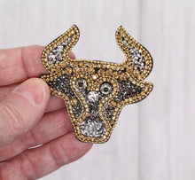 Load image into Gallery viewer, Rhinestone Crystal Cow Bull Applique Patch