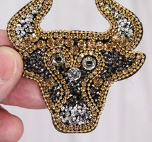 Load image into Gallery viewer, Rhinestone Crystal Cow Bull Applique Patch