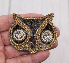 Load image into Gallery viewer, Rhinestone Crystal Owl Applique Patch