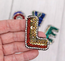 Load image into Gallery viewer, Rhinestone and Sequin Love Applique Patch