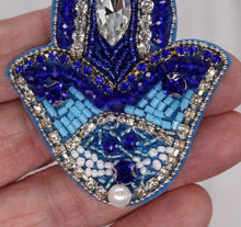 Load image into Gallery viewer, Rhinestone and Beads Hand of Hamas Applique Patch