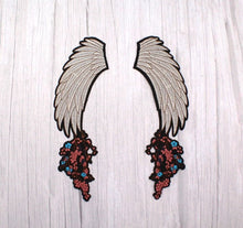 Load image into Gallery viewer, Embordered Angel Wings With Flowers Applique Patch