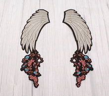 Load image into Gallery viewer, Embordered Angel Wings With Flowers Applique Patch