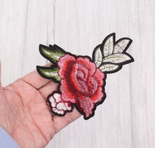 Load image into Gallery viewer, Embroidered Rose Flower Appliqué Patches