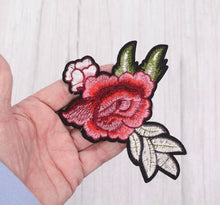 Load image into Gallery viewer, Embroidered Rose Flower Appliqué Patches