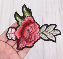 Load image into Gallery viewer, Embroidered Rose Flower Appliqué Patches