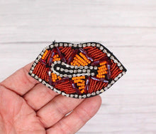 Load image into Gallery viewer, Beaded and Rhinestone Lips Applique Patch