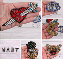 Load image into Gallery viewer, Beaded Dagger patch, Pineapple Patch, Cloud Patch, Moon Patch, Want Patches Applique Patch