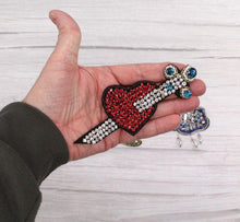 Load image into Gallery viewer, Beaded Dagger patch, Pineapple Patch, Cloud Patch, Moon Patch, Want Patches Applique Patch