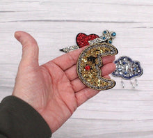 Load image into Gallery viewer, Beaded Dagger patch, Pineapple Patch, Cloud Patch, Moon Patch, Want Patches Applique Patch