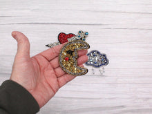 Load image into Gallery viewer, Beaded Dagger patch, Pineapple Patch, Cloud Patch, Moon Patch, Want Patches Applique Patch