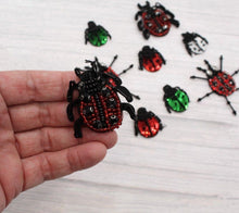 Load image into Gallery viewer, Handmade Beaded Ladybird and Bug Applique Patch