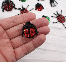 Load image into Gallery viewer, Handmade Beaded Ladybird and Bug Applique Patch
