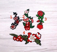 Load image into Gallery viewer, Beaded Rose Flower Appliqué Patches