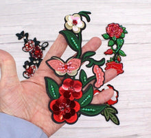 Load image into Gallery viewer, Beaded Rose Flower Appliqué Patches