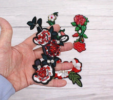 Load image into Gallery viewer, Beaded Rose Flower Appliqué Patches